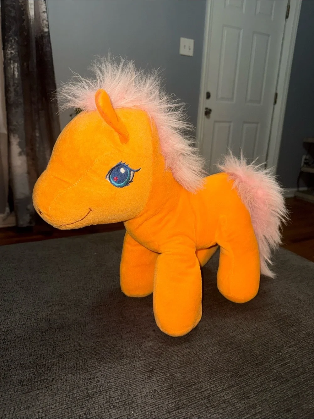 Carousel Soft Toys Orange Plush Pony Horse Pink Mane Stuffed Animal 14” Cute